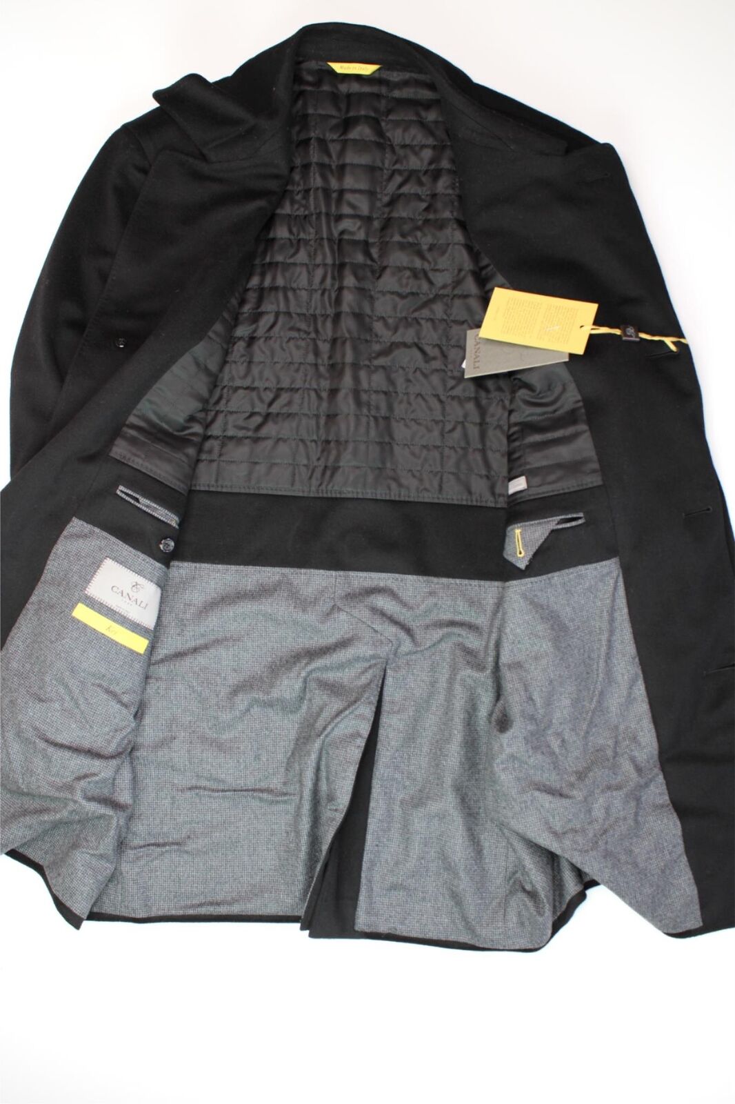 Canali Mens KEI Cashmere Blend Over Coat EU 54R / 44R Black $1995$