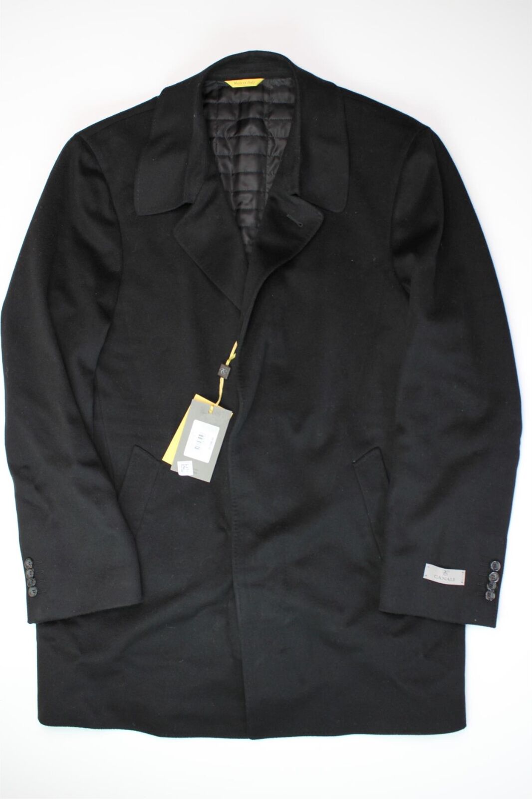 Canali Mens KEI Cashmere Blend Over Coat EU 54R / 44R Black $1995$