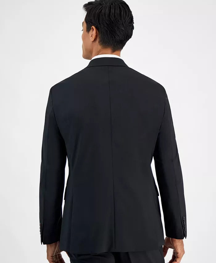 Hugo Boss Mens Modern fit Suit Jacket Blazer 46 R Black Solid Stretch Wool