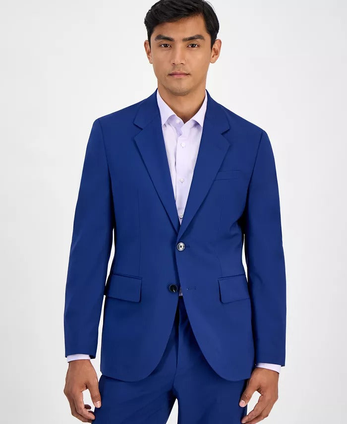Hugo Boss Mens Modern fit Suit Jacket Blazer 38 R Blue Solid Stretch