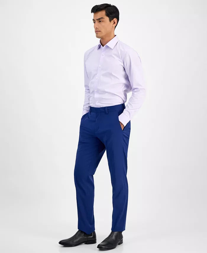 Hugo Boss Mens Modern fit Wool Dress Pants 32 / 32 Blue Solid