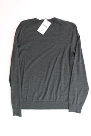Theory Mens Regal Wool Crewneck Sweater Medium Olive Green Melange