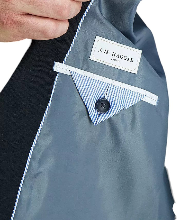 Haggar Mens Classic fit Suit Jacket Blazer 58 R Black Solid