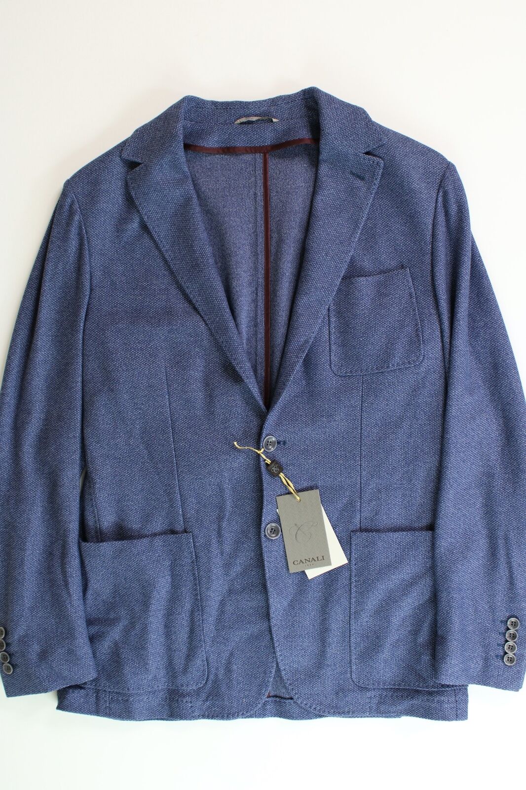 Canali Mens Regular Fit Melange Jersey Sport Coat 42R Blue