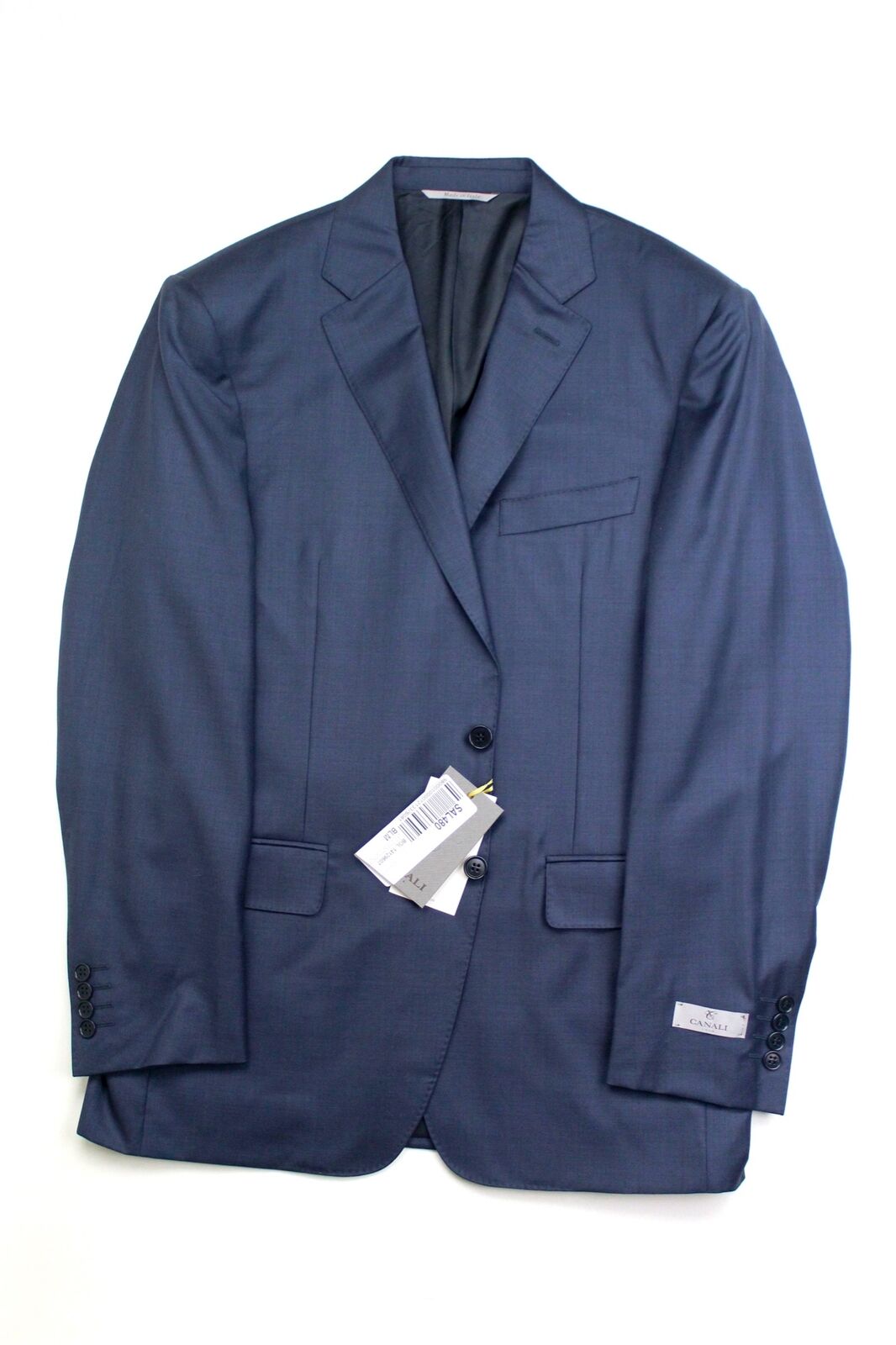 Canali Siena Sharkskin Classic Fit Suit Jacket US 40R / EU 50R Navy Blue