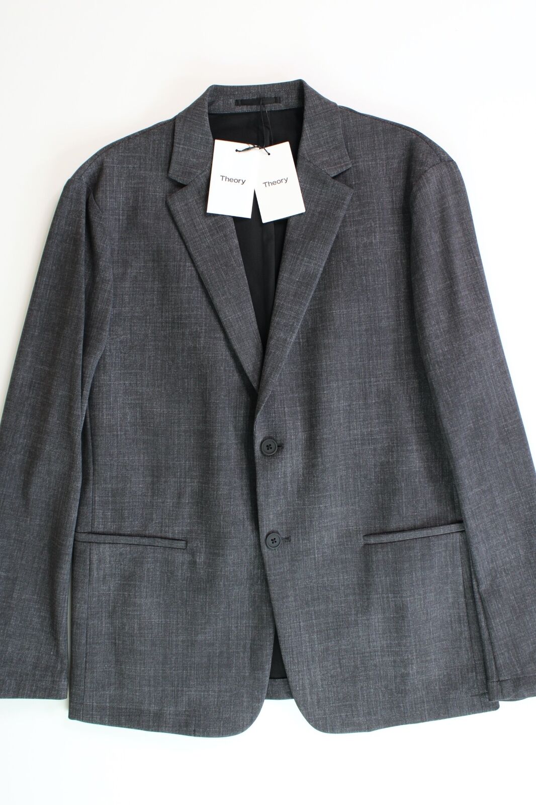 Theory Men's Clinton Slim Sport Coat 42R DPK W Precision Print Grey Melange