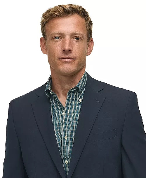 Brooks Brothers Mens Classic fit Sport Coat Blazer 50 L Navy Blue Solid Stretch