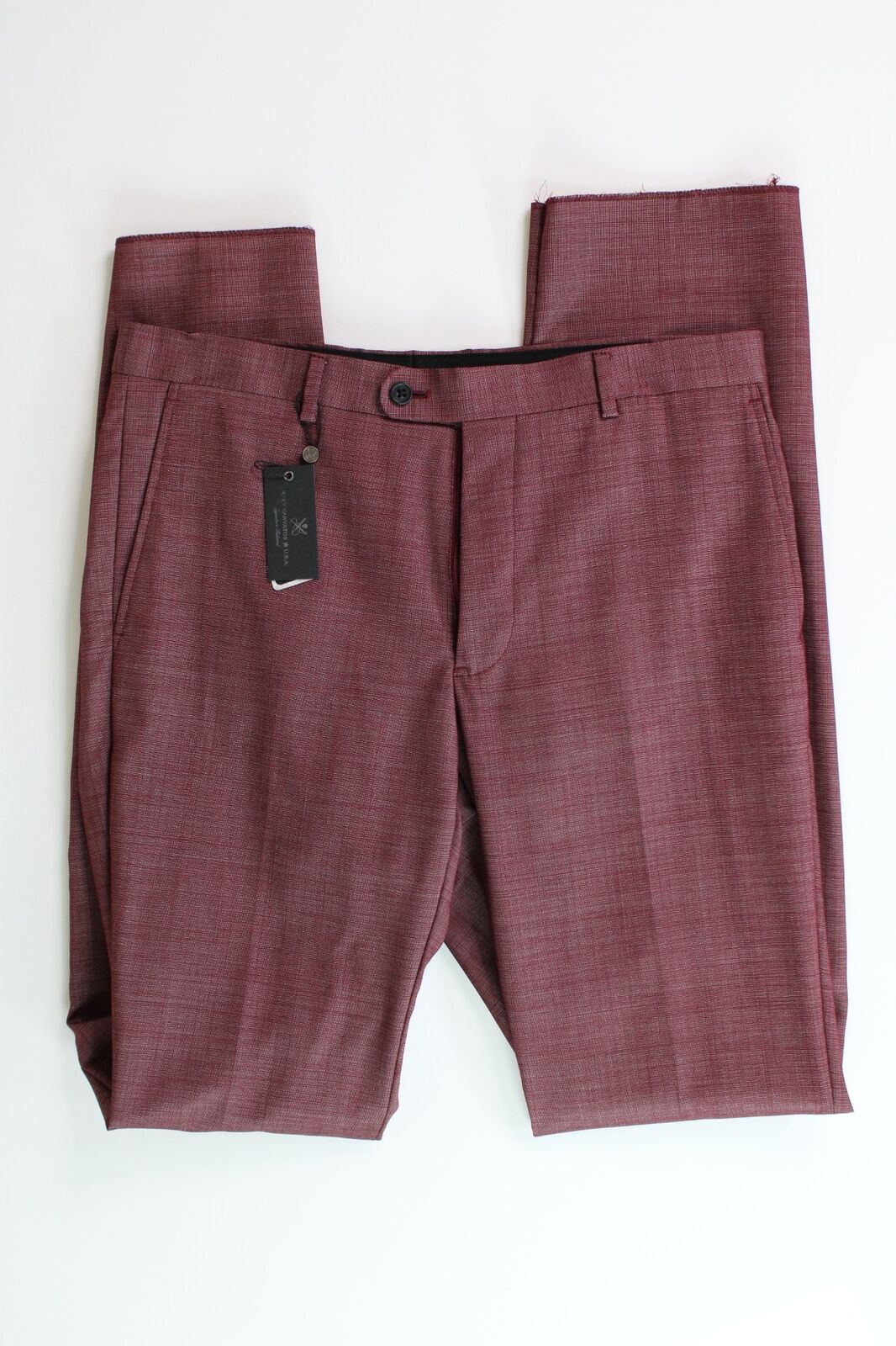 John Varvatos Star USA Mens Street Tic Weave Slim Fit Dress Pants Size 32 Red