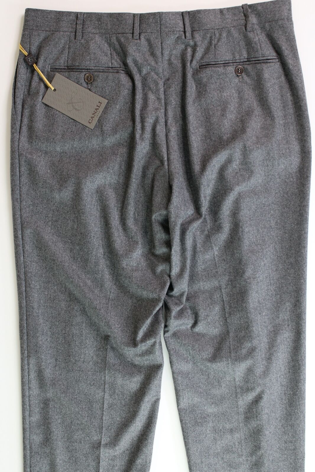 Canali Mens Lightweight Flannel Classic Fit Trousers Dress Pants Size 36 Grey