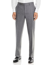 Canali Mens Lightweight Flannel Classic Fit Trousers Dress Pants Size 36 Grey