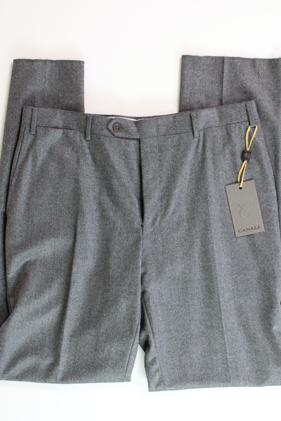 Canali Mens Lightweight Flannel Classic Fit Trousers Dress Pants Size 36 Grey