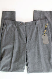 Canali Mens Lightweight Flannel Classic Fit Trousers Dress Pants Size 36 Grey