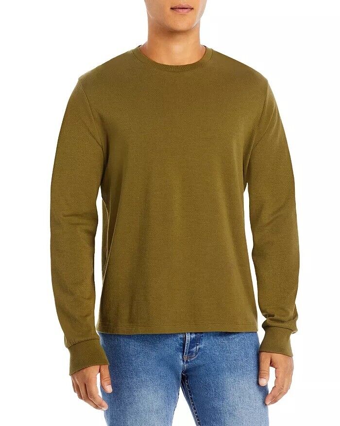FRAME Mens Duo Fold Long Sleeve Crewneck Tee Shirt 2XL XXL Rifle Green