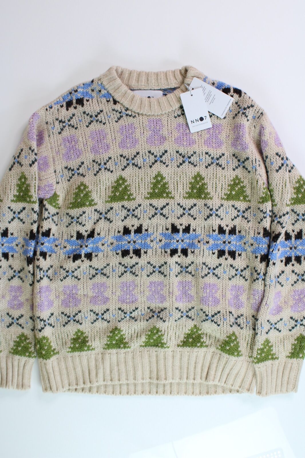 NN07 Mens Stein Holiday Thick Wool Crewneck Sweater Medium