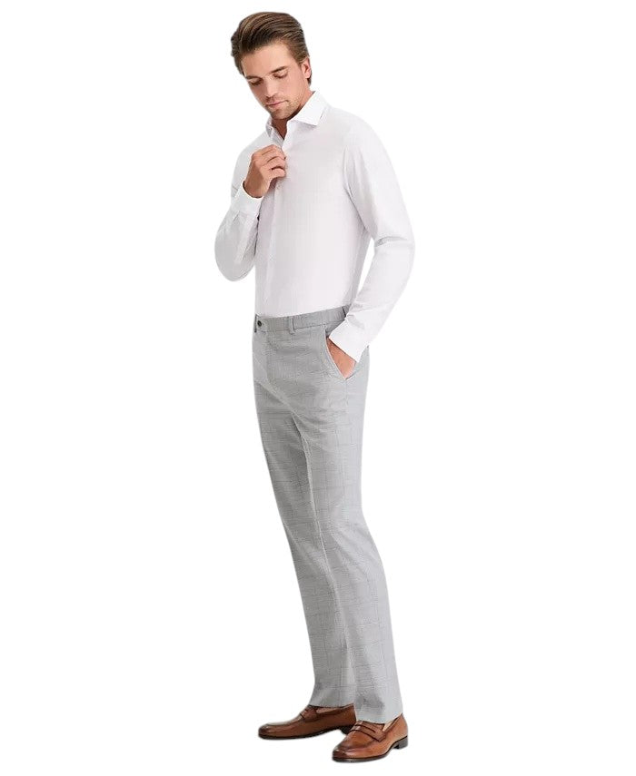 Calvin Klein Mens Slim fit  Wool Dress Pants 30 / 30 Grey Windowpane