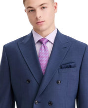 Bar Iii Mens Slim fit Wool Double Breasted Sport Coat Blazer 44 R Blue Solid