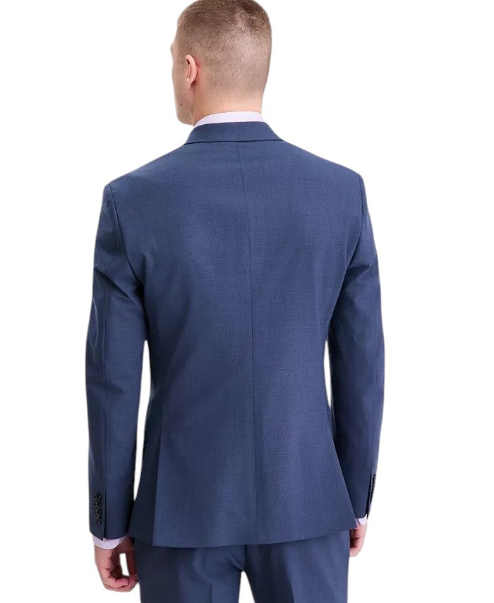 Bar III Mens Slim fit Wool Double Breasted Suit Jacket Blazer 40 S Blue Solid