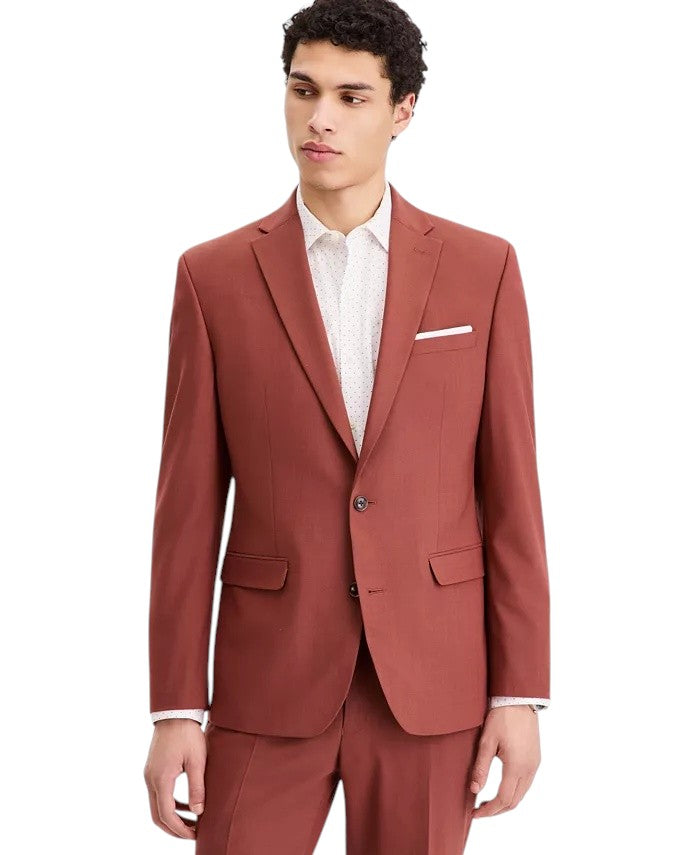 Bar Iii Mens Slim fit Wool Suit Jacket Blazer 42 S Brown Solid