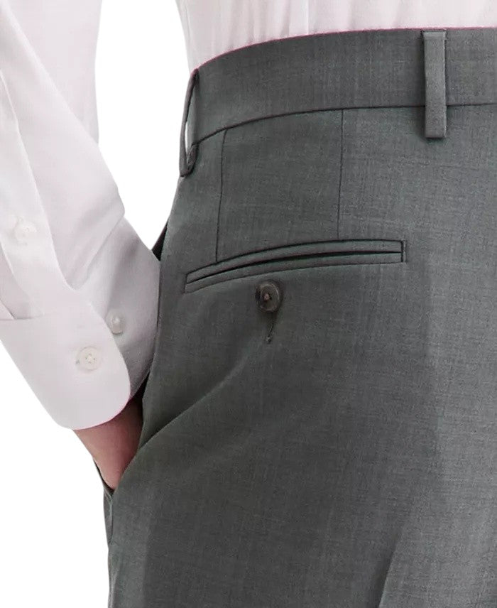 Bar Iii Mens Slim fit Wool Dress Pants 36 / 32 Green Solid