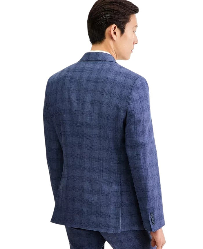 Bar Iii Mens Slim fit Suit Jacket Blazer 44 R Blue Plaid