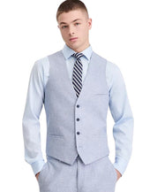 Bar iII Mens Slim-Fit Linen Suit Vest XL Light Blue