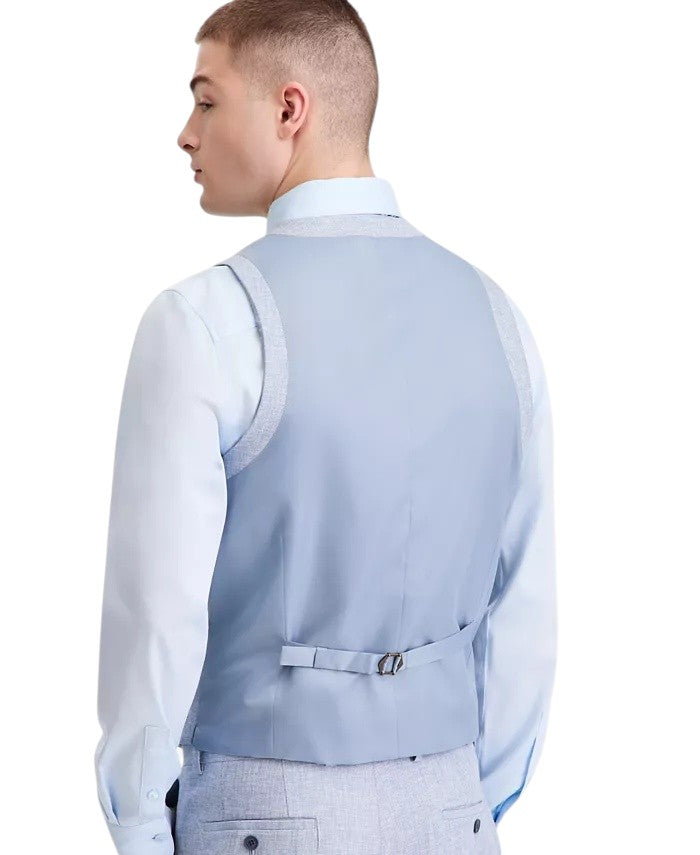 Bar iII Mens Slim-Fit Linen Suit Vest XL Light Blue