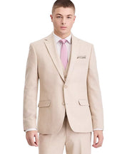 Bar Iii Mens Slim fit Linen Cotton Suit Jacket Blazer 38 S Light Tan Solid
