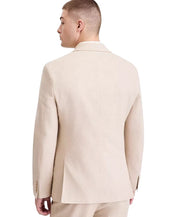 Bar Iii Mens Slim fit Linen Cotton Suit Jacket Blazer 42 L Light Tan Solid