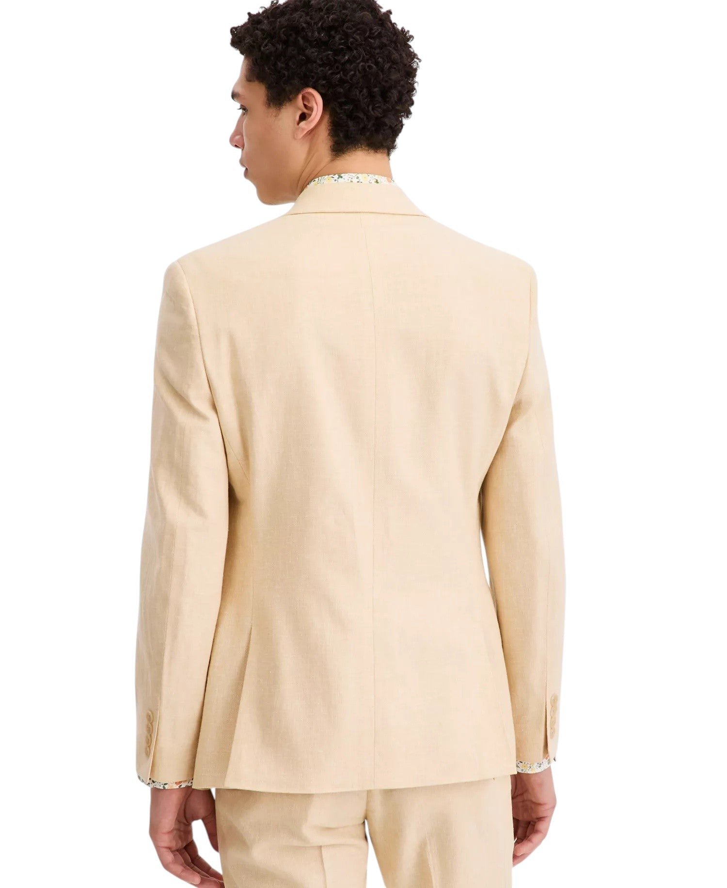 Bar Iii Mens Slim fit Linen Sport Coat Blazer 38 L Butter Yellow Solid