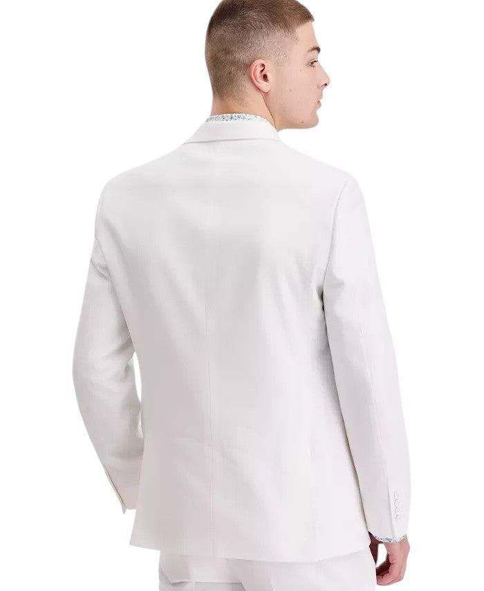 Bar Iii Mens Slim fit Linen Suit Jacket Blazer 46 R White Solid