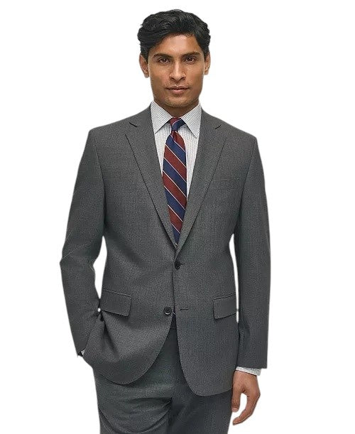 Brooks Brothers Mens Classic fit Wool Suit Jacket Blazer 48 R Gray Solid