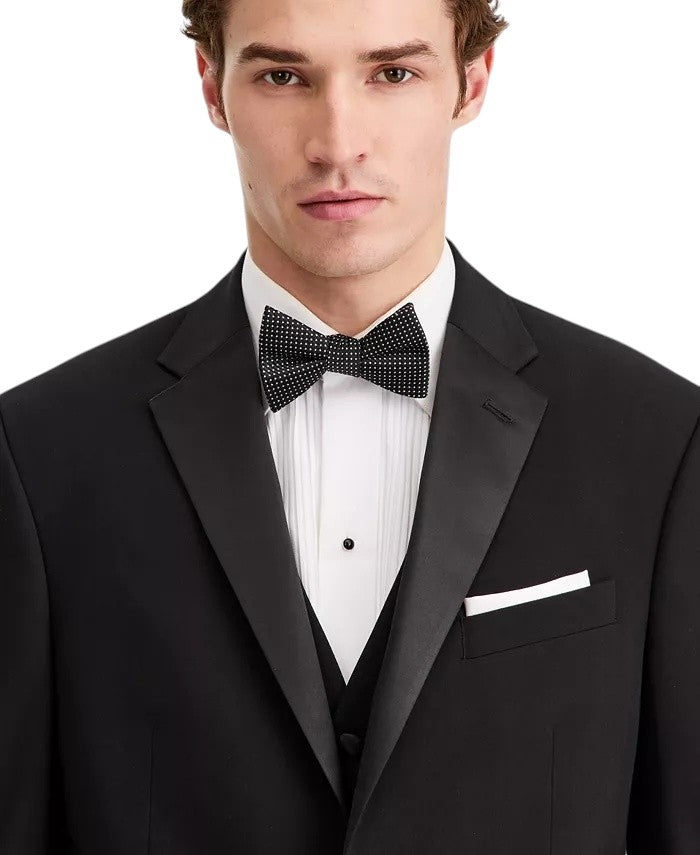 Kenneth Cole Mens Slim fit Tuxedo Jacket Blazer 44 R Black Solid