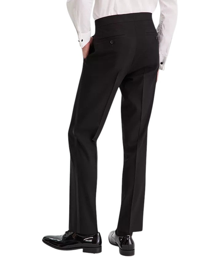 Kenneth Cole Mens Slim fit Tuxedo Pants 34 / 30 Black Solid