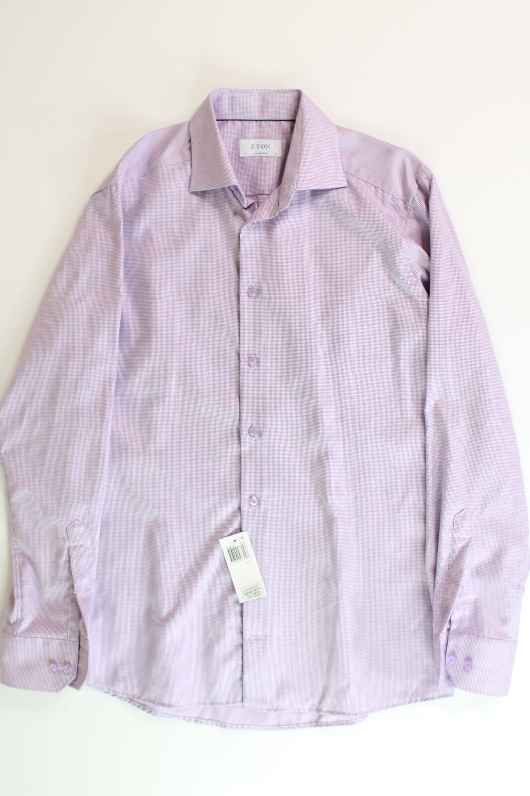 Eton Contemporary Fit Lavender Pin Dot Royal Dobby Dress Shirt 15.5 / 39