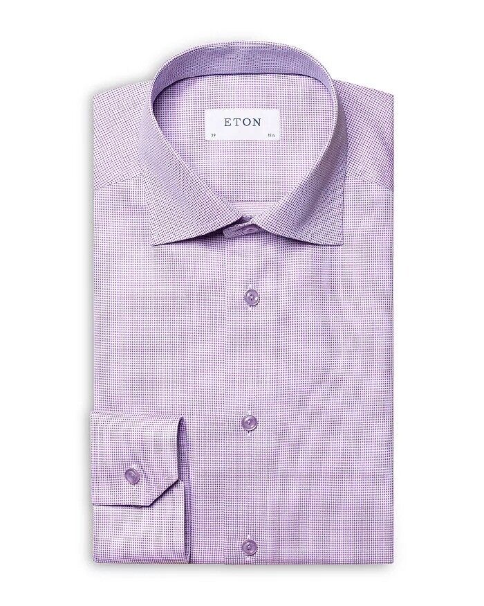 Eton Contemporary Fit Lavender Pin Dot Royal Dobby Dress Shirt 15.5 / 39
