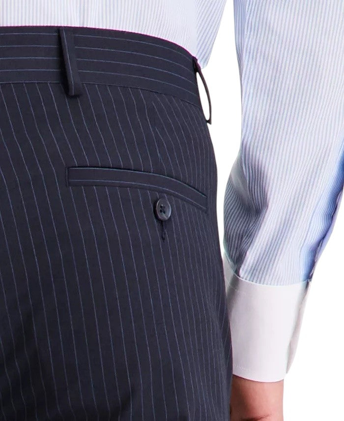 Kenneth Cole Mens Slim fit Dress Pants 32 / 29 Navy  Blue Pinstripe
