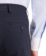 Kenneth Cole Mens Slim fit Dress Pants 36 / 30 Navy Blue Pinstripe