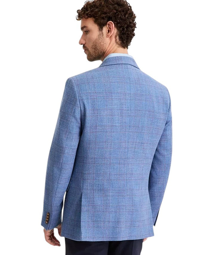 Ted Baker Mens Modern fit Wool Sport Coat Blazer 44 R Light Blue Plaid
