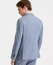 Kenneth Cole Mens Slim fit Suit Jacket Blazer 42 S Light Blue Striped