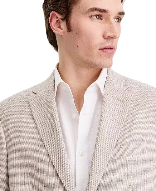 Kenneth Cole Mens Slim fit Suit Jacket Blazer 40 R Sand Tan Check