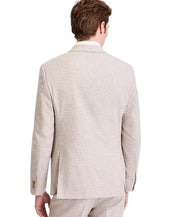 Kenneth Cole Mens Slim fit Suit Jacket Blazer 38 S Tan Beige Check