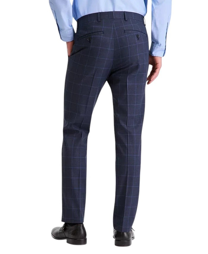Kenneth Cole Mens Slim fit Dress Pants 32 / 29 Blue Windowpane