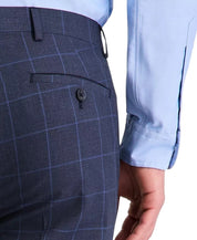 Kenneth Cole Mens Slim fit Dress Pants 32 / 29 Blue Windowpane