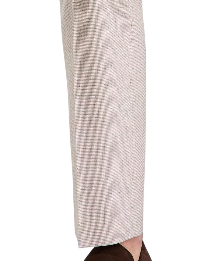 Kenneth Cole Mens Slim fit Linen Dress Pants 32 / 29 Sand Tan Check