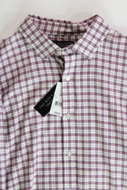 The Men's Store Mens Flannel Plaid Regular Fit Button Shirt Large Purple