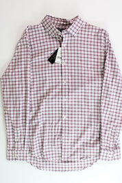 The Men's Store Mens Flannel Plaid Regular Fit Button Shirt Large Purple