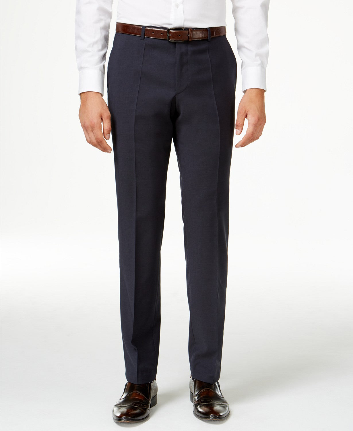 Hugo Boss Mens Modern fit Wool Dress Pants 38 / 32 Navy Blue Solid