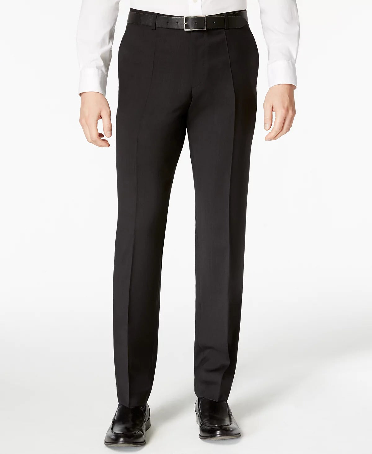HUGO BOSS Men's Black Slim-Fit Dress Pants 32 / 27 Solid Black Wool