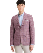 Tommy Hilfiger Mens Modern fit Sport Coat Blazer 42 L Berry Red Windowpane