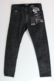 Versace Jeans Couture Bull Bleach Sprayed Straight Fit Jeans Size 30 Black